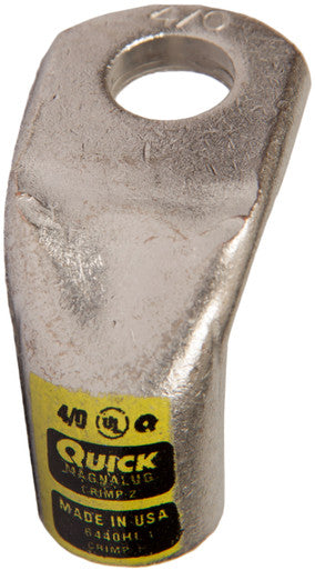 QuickCable 6440-005HL Bent Lug, Heavy Wall, 4/0 Ga, 90°, 1/2 in Stud Hole, Copper, Qty of 5