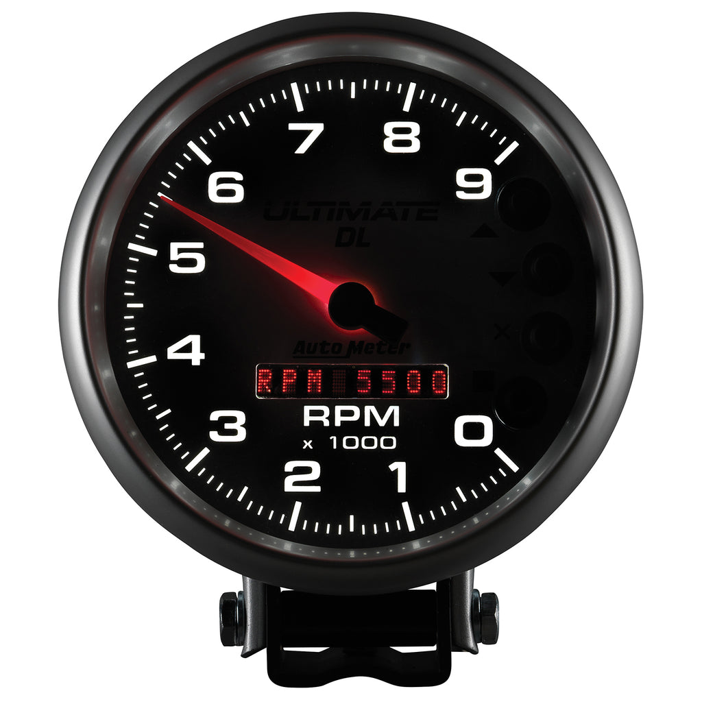 AutoMeter 6894 GAUGE, TACH, 5", 9K RPM, PEDESTAL, DATALOGGING, ULTIMATE DL PLAYBACK, SILVER