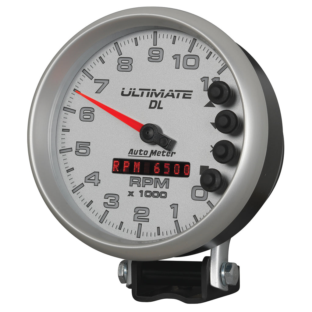 AutoMeter 6895 GAUGE, TACH, 5", 11K RPM, PEDESTAL, DATALOGGING, ULTIMATE DL PLAYBACK, SILVER