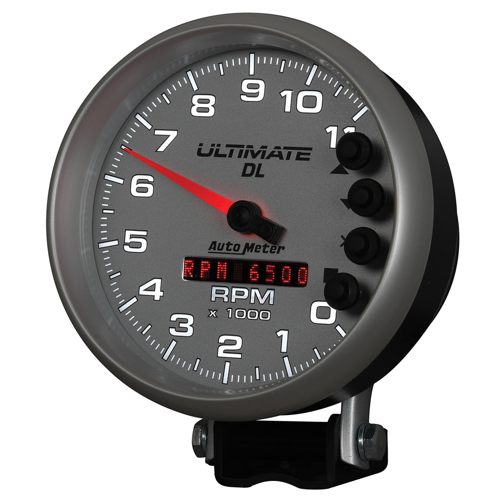 AutoMeter 6895 GAUGE, TACH, 5", 11K RPM, PEDESTAL, DATALOGGING, ULTIMATE DL PLAYBACK, SILVER