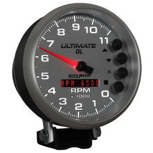 Load image into Gallery viewer, AutoMeter 6895 GAUGE, TACH, 5", 11K RPM, PEDESTAL, DATALOGGING, ULTIMATE DL PLAYBACK, SILVER