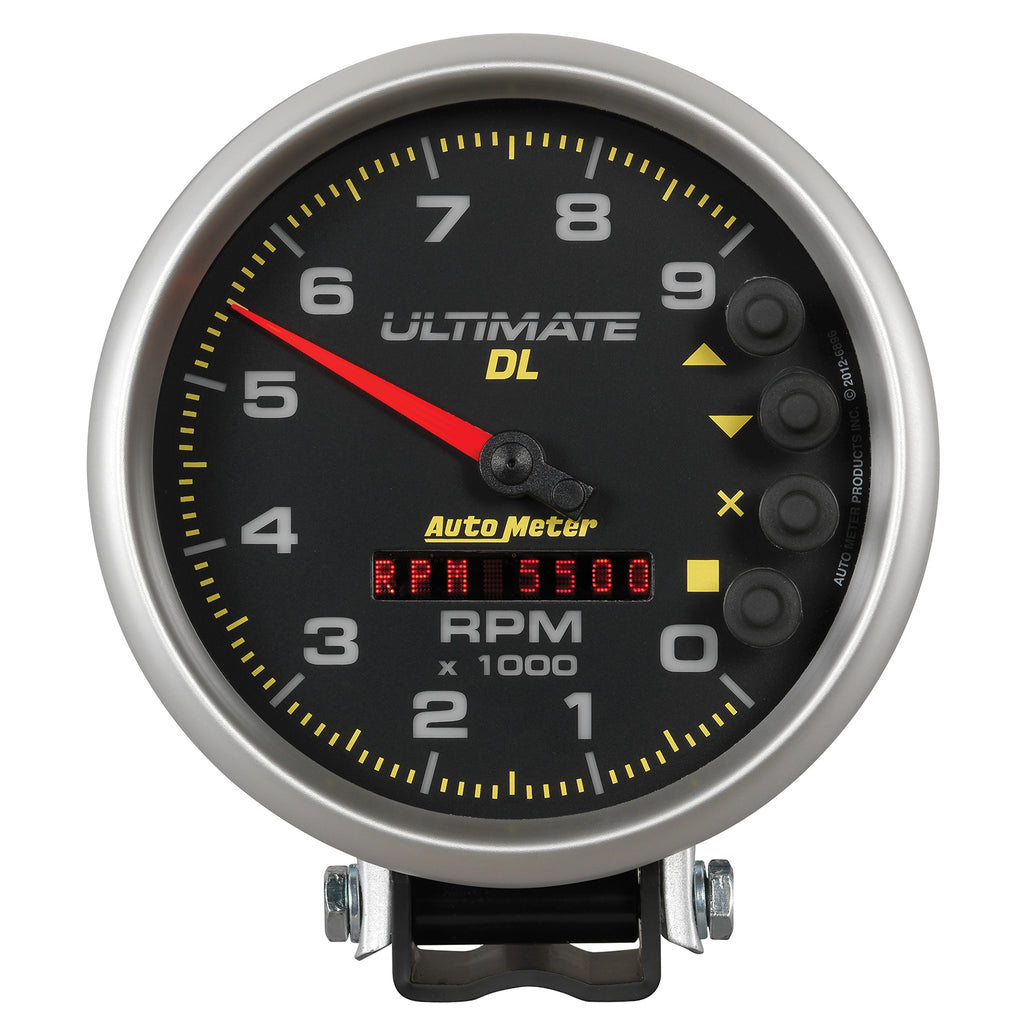 AutoMeter 6896 GAUGE, TACH, 5", 9K RPM, PEDESTAL, DATALOGGING, ULTIMATE DL PLAYBACK, BLACK