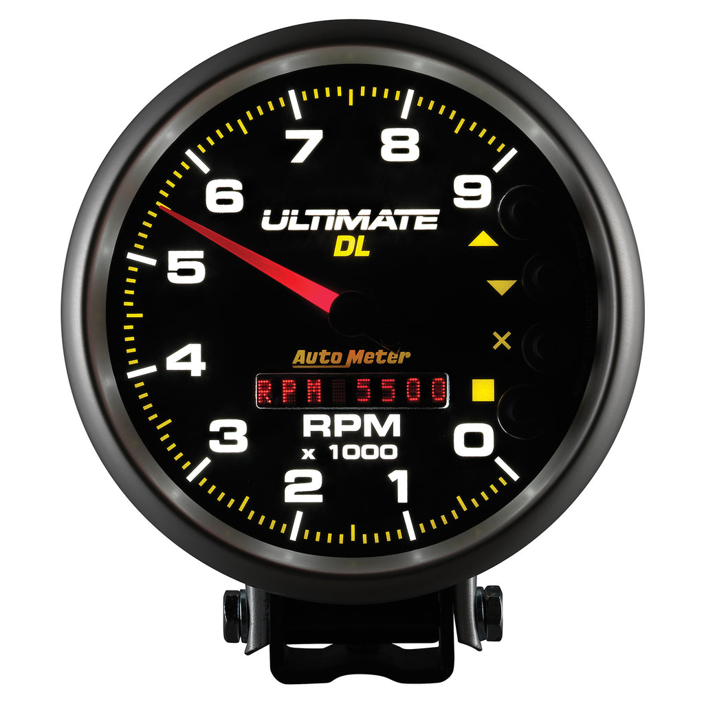 AutoMeter 6896 GAUGE, TACH, 5", 9K RPM, PEDESTAL, DATALOGGING, ULTIMATE DL PLAYBACK, BLACK