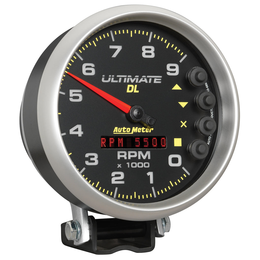 AutoMeter 6896 GAUGE, TACH, 5", 9K RPM, PEDESTAL, DATALOGGING, ULTIMATE DL PLAYBACK, BLACK