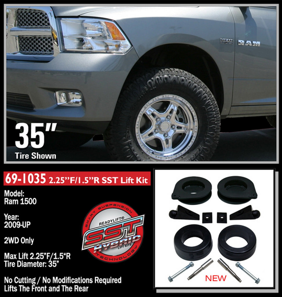 ReadyLift 69-1035 2.25in. Front with 1.5in. Rear SST Lift Kit for Select Dodge Ram 1500, Ram