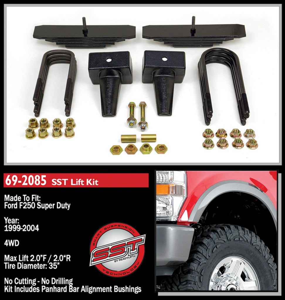ReadyLift 69-2085 2in. Lift Kit 2 Piece Drive Shaft includes Carrier Bearing Spacer for Select Ford Excursion, Ford Expedition, Ford F-250 Super Duty, Ford F-350 Super Duty