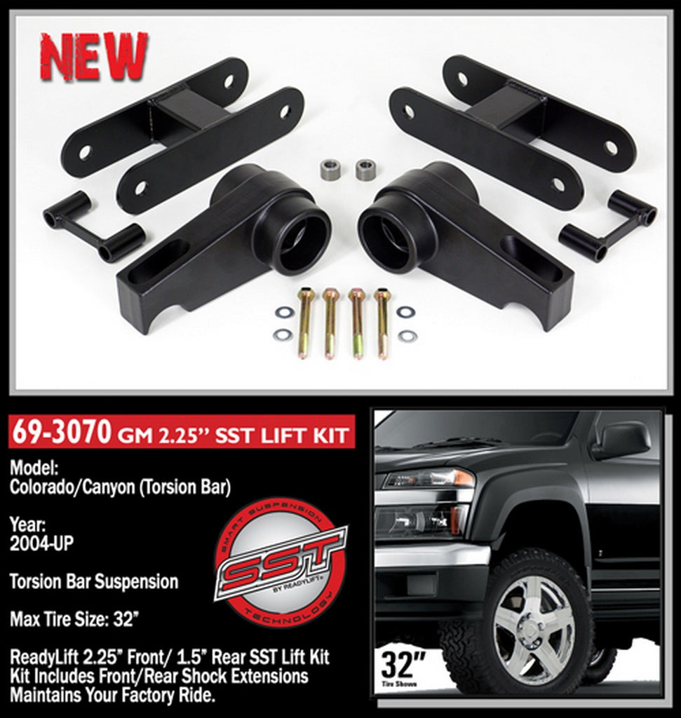 ReadyLift 69-3070 2.25in. Front with 1.5in. Rear SST Lift Kit for Select Chevrolet Colorado, GMC Canyon, Hummer H3, Hummer H3T