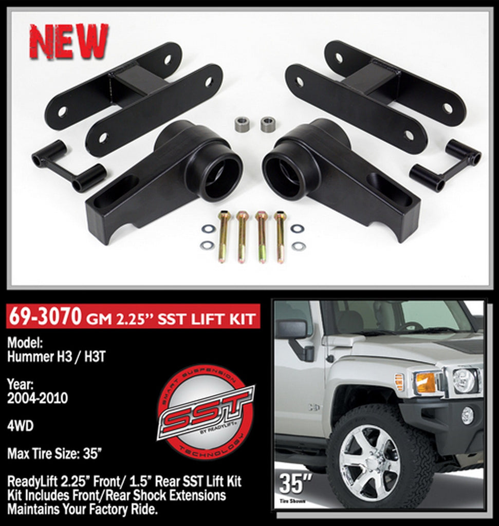ReadyLift 69-3070 2.25in. Front with 1.5in. Rear SST Lift Kit for Select Chevrolet Colorado, GMC Canyon, Hummer H3, Hummer H3T