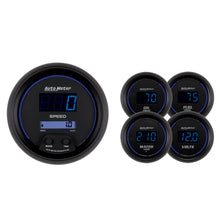 Load image into Gallery viewer, AutoMeter 6900 GAUGE KIT, 5 PC, 3 3/8" &amp; 2 1/16", ELEC SPEEDOMETER, DIGITAL, BLK W/ BLUE LED