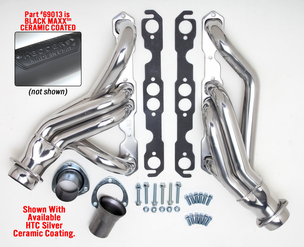 Hedman Hedders 69013 BLACK MID-LENGTH 1-5/8 IN. HEADERS For 67-87 C10 TRUCKS w/283-400 for Select Chevrolet C10, Chevrolet C10 Pickup, Chevrolet C10 Suburban, Chevrolet C20, Chevrolet C20 Pickup, Chevrolet C20 Suburban, Chevrolet C30, Chevrolet C30