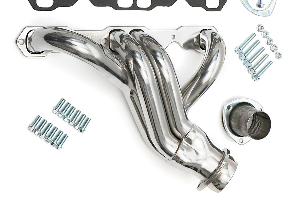 Hedman Hedders 69026 SILVER MID-LENGTH 1-3/4 IN. HEADERS For 67-87 C10 TRUCKS w/283-400 for Select Chevrolet C10, Chevrolet C10 Pickup, Chevrolet C10 Suburban, Chevrolet C20, Chevrolet C20 Pickup, Chevrolet C20 Suburban, Chevrolet C30, Chevrolet C30