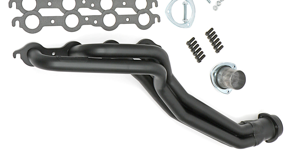 Hedman Hedders 69053 Black Long-Tube LS Engine Swap Headers For 2WD S10/S15 Trucks for Select Chevrolet Blazer, Chevrolet S10, Chevrolet S10 Blazer, GMC Jimmy, GMC S15, GMC S15 Jimmy, GMC Sonoma, Isuzu Hombre, Oldsmobile Bravada