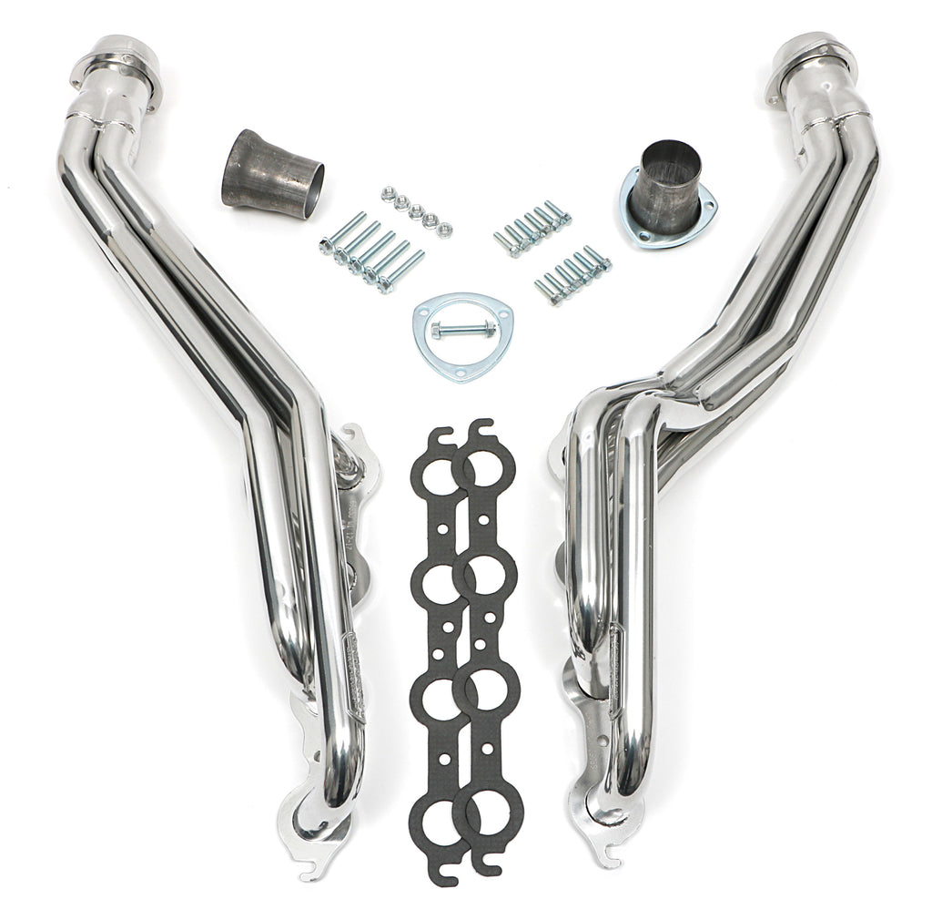 Hedman Hedders 69056 Silver Long-Tube LS Engine Swap Headers For 2WD S10/S15 Trucks for Select Chevrolet Blazer, Chevrolet S10, Chevrolet S10 Blazer, GMC Jimmy, GMC S15, GMC S15 Jimmy, GMC Sonoma, Isuzu Hombre, Oldsmobile Bravada