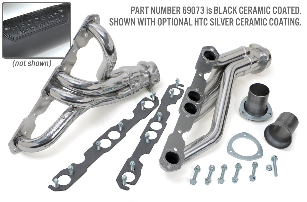 Hedman Hedders 69073 Black Mid-Length Headers for 67-74 4WD Truck, Blazer w/283-400 (Centered Engine) for Select Chevrolet Blazer, Chevrolet K10 Pickup, Chevrolet K10 Suburban, Chevrolet K20 Pickup, Chevrolet K20 Suburban, GMC Jimmy, GMC K15/K1500