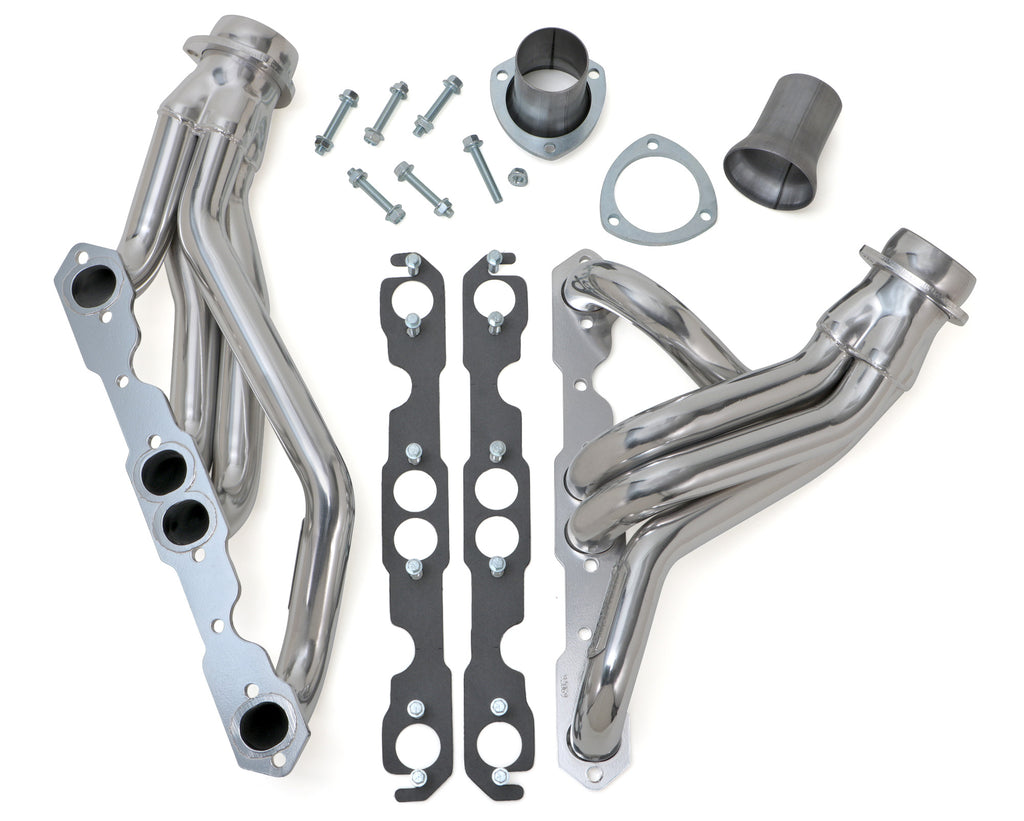Hedman Hedders 69076 Silver Mid-Length Headers for 67-74 4WD Truck/Blazer w/283-400 (Centered Engine) for Select Chevrolet Blazer, Chevrolet K10 Pickup, Chevrolet K10 Suburban, Chevrolet K20 Pickup, Chevrolet K20 Suburban, GMC Jimmy, GMC K15/K1500