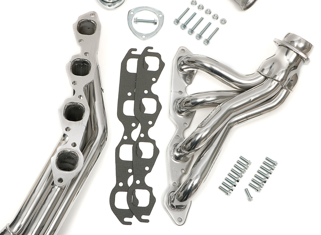 Hedman Hedders 69176 SILVER 1-3/4 IN MID-LENGTH HEADERS For 67-87 2WD GM TRUCKS With 396-502 for Select Chevrolet C10 Pickup, Chevrolet C10 Suburban, Chevrolet C20 Pickup, Chevrolet C20 Suburban, Chevrolet C30 Pickup, GMC C15/C1500 Suburban, GMC