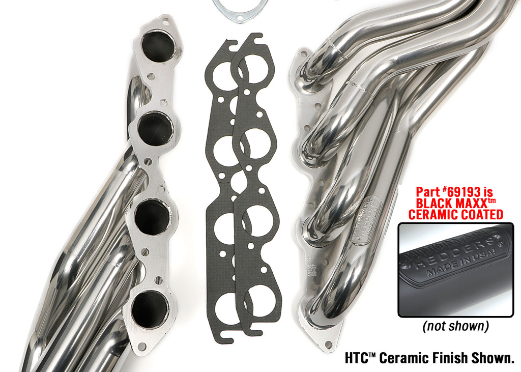 Hedman Hedders 69193 BLACK 2 IN. MID-LENGTH HEADERS For 67-87 2WD GM TRUCK/SUV With 396-502 for Select Chevrolet C10 Pickup, Chevrolet C10 Suburban, Chevrolet C20 Pickup, Chevrolet C20 Suburban, Chevrolet C30 Pickup, GMC C15/C1500 Suburban, GMC C25/C2500
