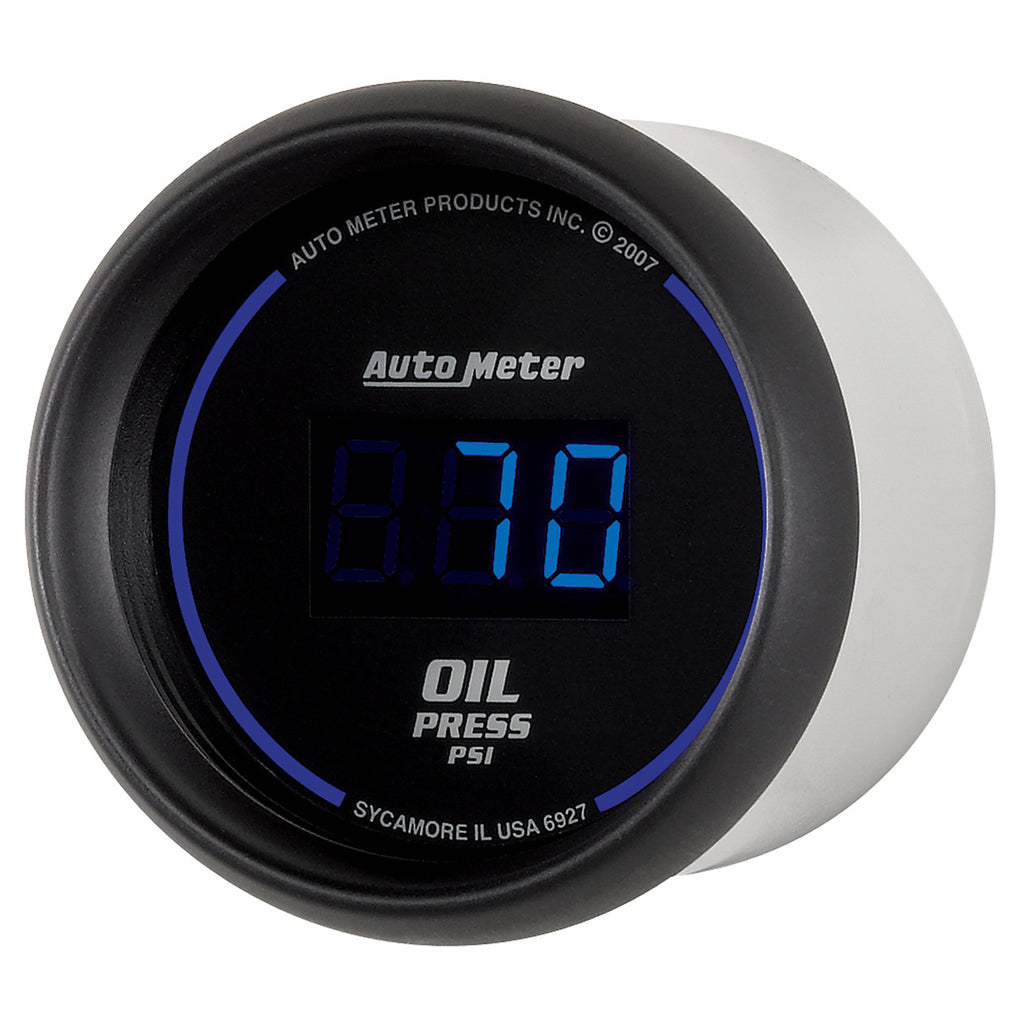 AutoMeter 6927 GAUGE, OIL PRESSURE, 2 1/16", 100PSI, DIGITAL, BLACK DIAL W/ BLUE LED
