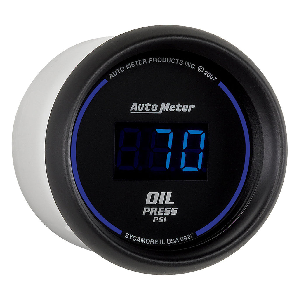 AutoMeter 6927 GAUGE, OIL PRESSURE, 2 1/16", 100PSI, DIGITAL, BLACK DIAL W/ BLUE LED