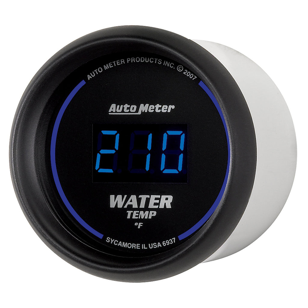 AutoMeter 6937 GAUGE, WATER TEMP, 2 1/16", 340?F, DIGITAL, BLACK DIAL W/ BLUE LED