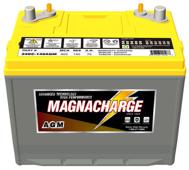 Magnacharge 24DC-140AGM Deep Cycle Battery, AGM, BCI Group 24, CCA 900