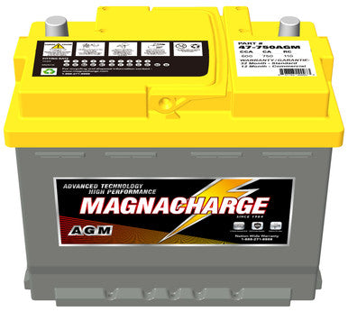 Magnacharge 47-750AGM Battery, AGM, BCI Group 47, CCA 600
