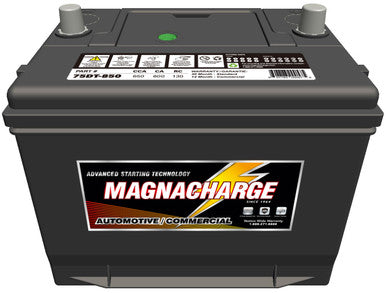 Magnacharge 75DT-850 Battery, Dual Terminal (Top/Side), BCI Group 75, CCA 650