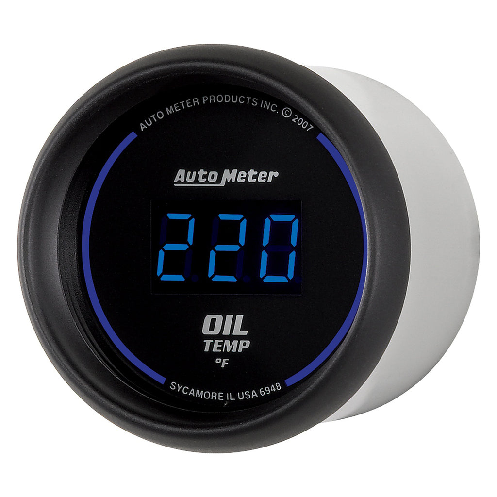 AutoMeter 6948 GAUGE, OIL TEMP, 2 1/16", 340?F, DIGITAL, BLACK DIAL W/ BLUE LED