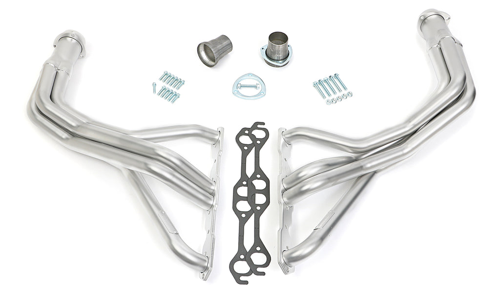 Hedman Hedders 69518 H.D. Silver Long-Tube Swap Headers For SB Chevy in 76-86 JEEP CJ for Select Jeep CJ5, Jeep CJ7