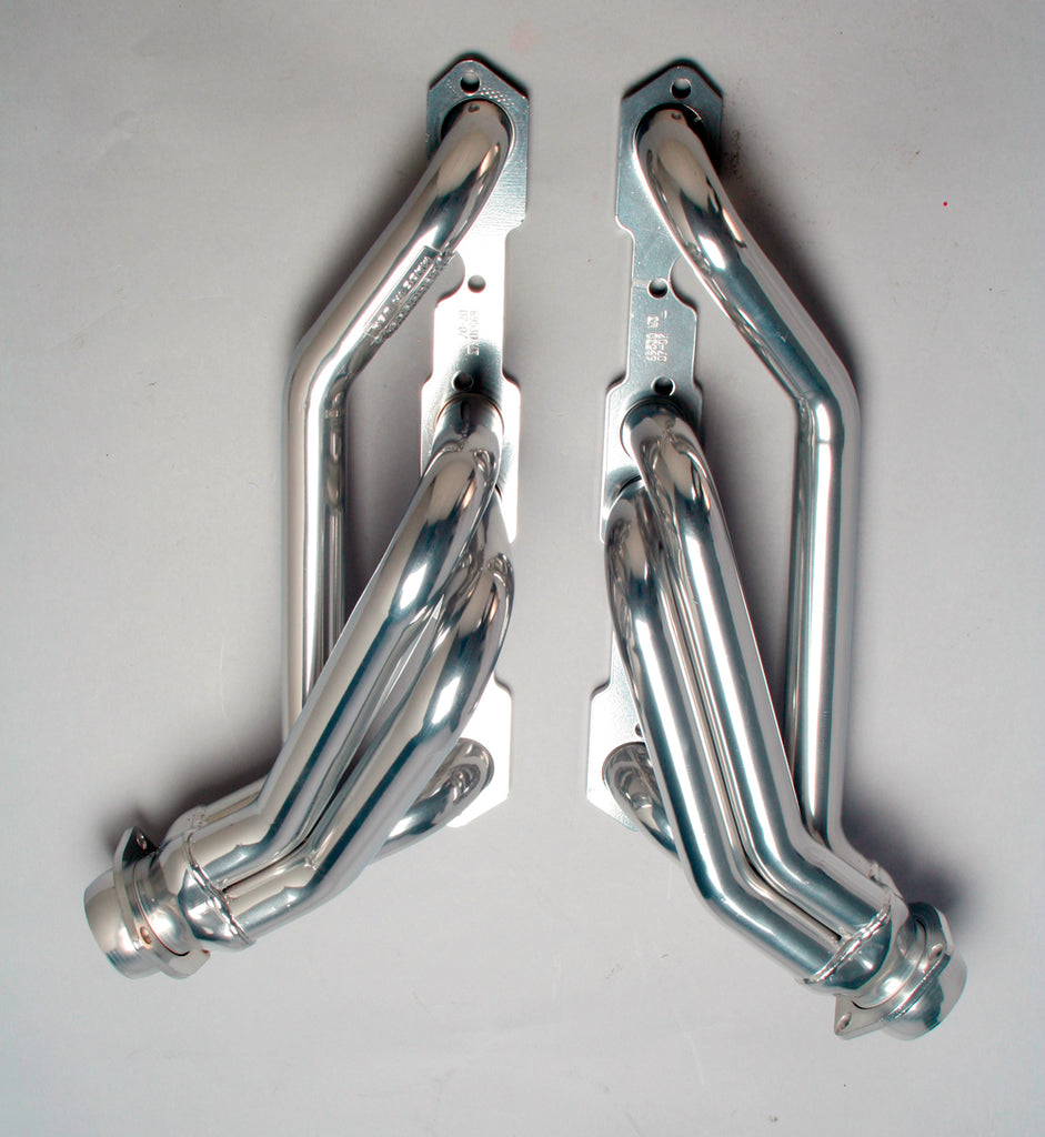 Hedman Hedders 69536 Silver 1-1/2 in. Mid-Length Swap Headers, SB Chevy (with ANGLE PLUGS) in 2WD S10 for Select GMC Jimmy