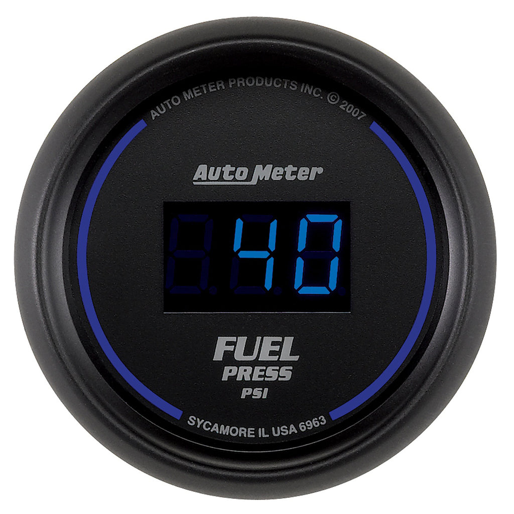 AutoMeter 6963 GAUGE, FUEL PRESSURE, 2 1/16", 100PSI, DIGITAL, BLACK DIAL W/ BLUE LED