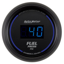 Load image into Gallery viewer, AutoMeter 6963 GAUGE, FUEL PRESSURE, 2 1/16", 100PSI, DIGITAL, BLACK DIAL W/ BLUE LED