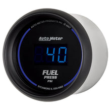 Load image into Gallery viewer, AutoMeter 6963 GAUGE, FUEL PRESSURE, 2 1/16", 100PSI, DIGITAL, BLACK DIAL W/ BLUE LED