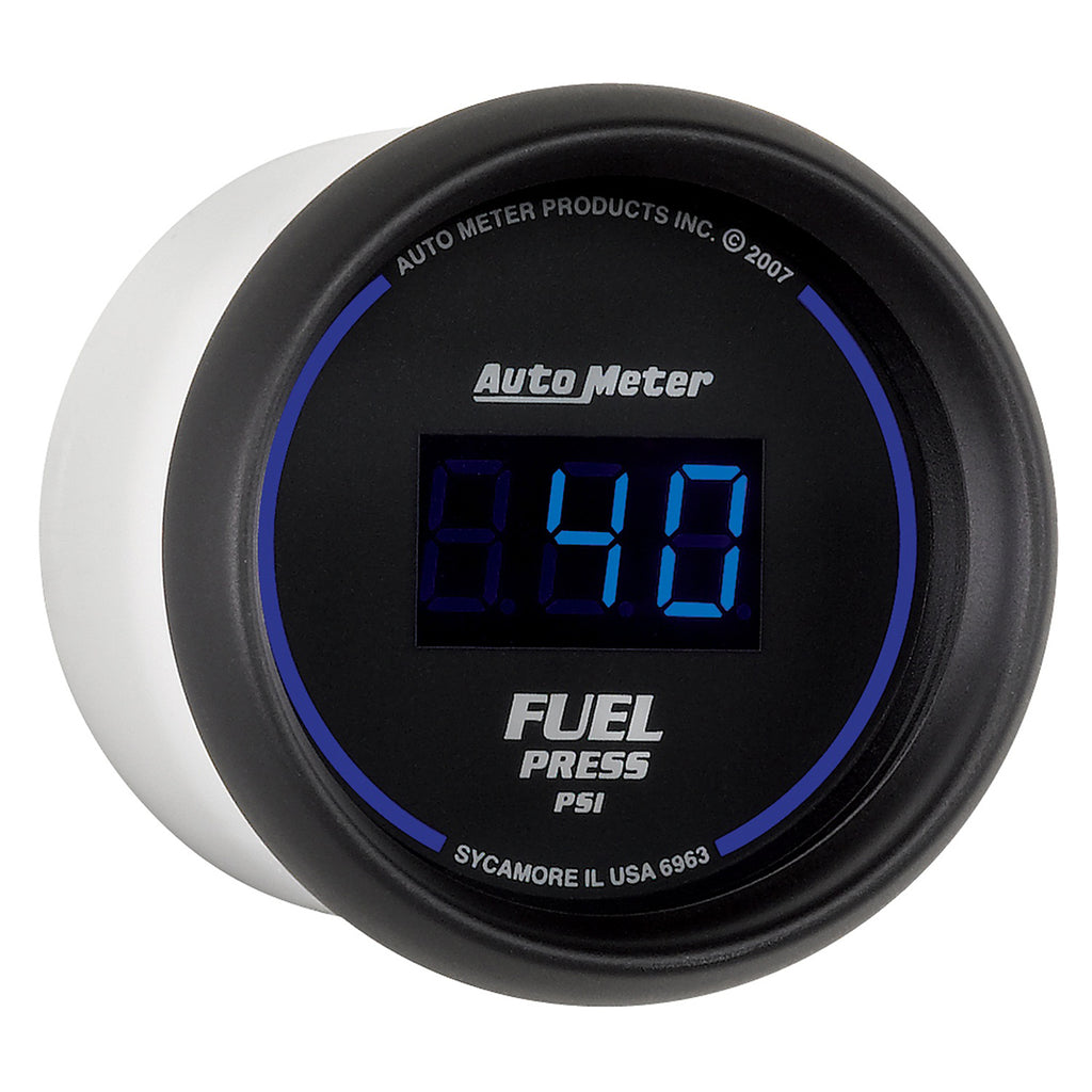 AutoMeter 6963 GAUGE, FUEL PRESSURE, 2 1/16", 100PSI, DIGITAL, BLACK DIAL W/ BLUE LED