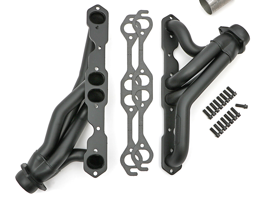 Hedman Hedders 69643 Black Mid-Length Swap Headers For Chevy 283-400 in 87-95 Wrangler for Select Jeep Wrangler