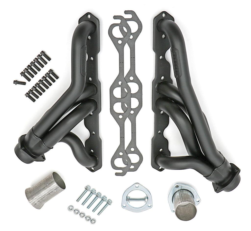 Hedman Hedders 69643 Black Mid-Length Swap Headers For Chevy 283-400 in 87-95 Wrangler for Select Jeep Wrangler