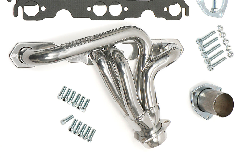 Hedman Hedders 69676 Silver Mid-Length Swap Headers For SB Chevy in 76-86 JEEP CJ for Select Jeep CJ5, Jeep CJ7