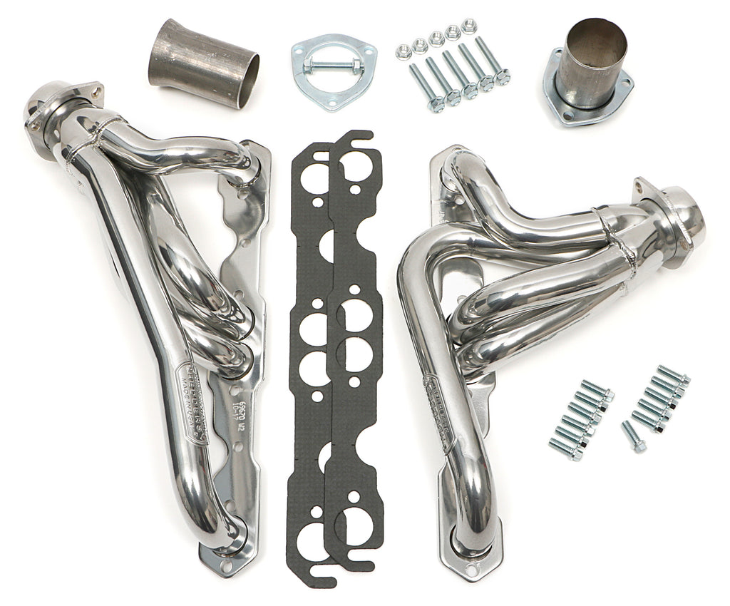 Hedman Hedders 69676 Silver Mid-Length Swap Headers For SB Chevy in 76-86 JEEP CJ for Select Jeep CJ5, Jeep CJ7
