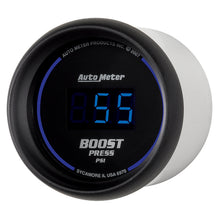 Load image into Gallery viewer, AutoMeter 6970 GAUGE, BOOST, 2 1/16", 60PSI, DIGITAL, BLACK DIAL W/ BLUE LED