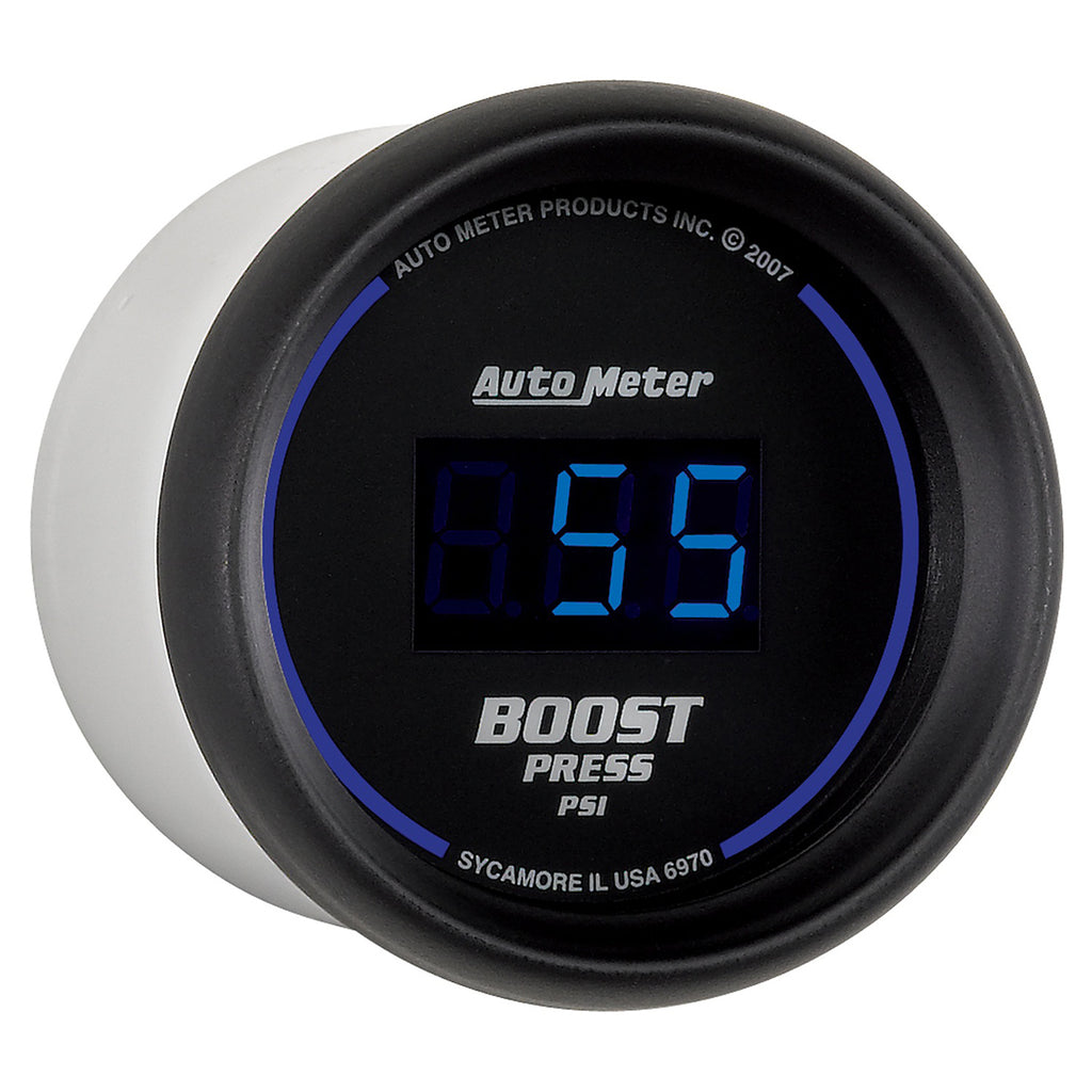 AutoMeter 6970 GAUGE, BOOST, 2 1/16", 60PSI, DIGITAL, BLACK DIAL W/ BLUE LED