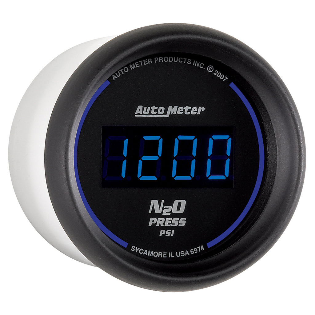 AutoMeter 6974 GAUGE, NITROUS PRESSURE, 2 1/16", 1600PSI, DIGITAL, BLACK DIAL W/ BLUE LED