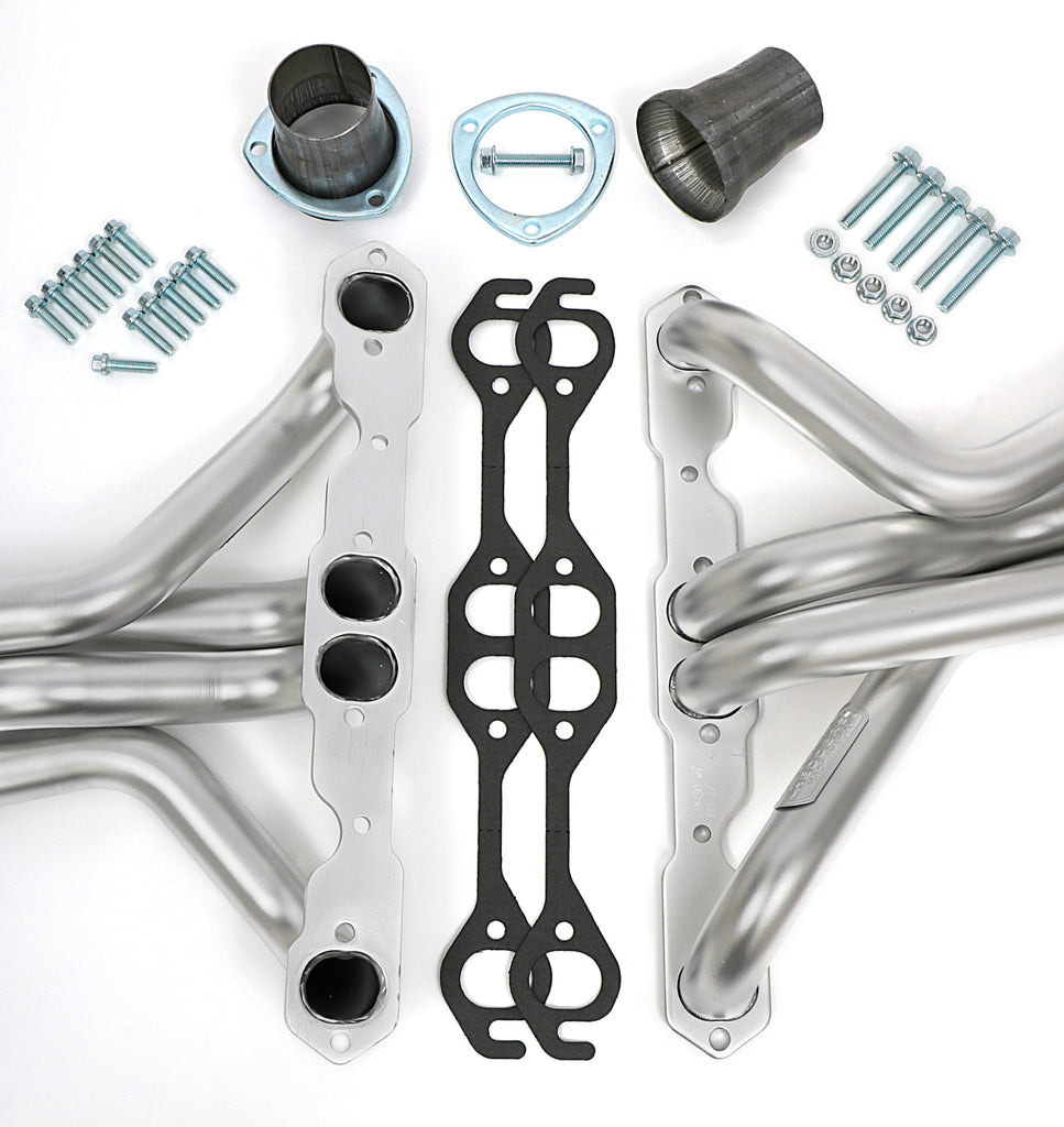 Hedman Hedders 69830 HD Silver Long-Tube Headers For 67-91 GM 4WD Trucks with 283-400 for Select Chevrolet Blazer, Chevrolet K10, Chevrolet K10 Pickup, Chevrolet K10 Suburban, Chevrolet K1500, Chevrolet K20, Chevrolet K20 Pickup, Chevrolet K20 Suburban,