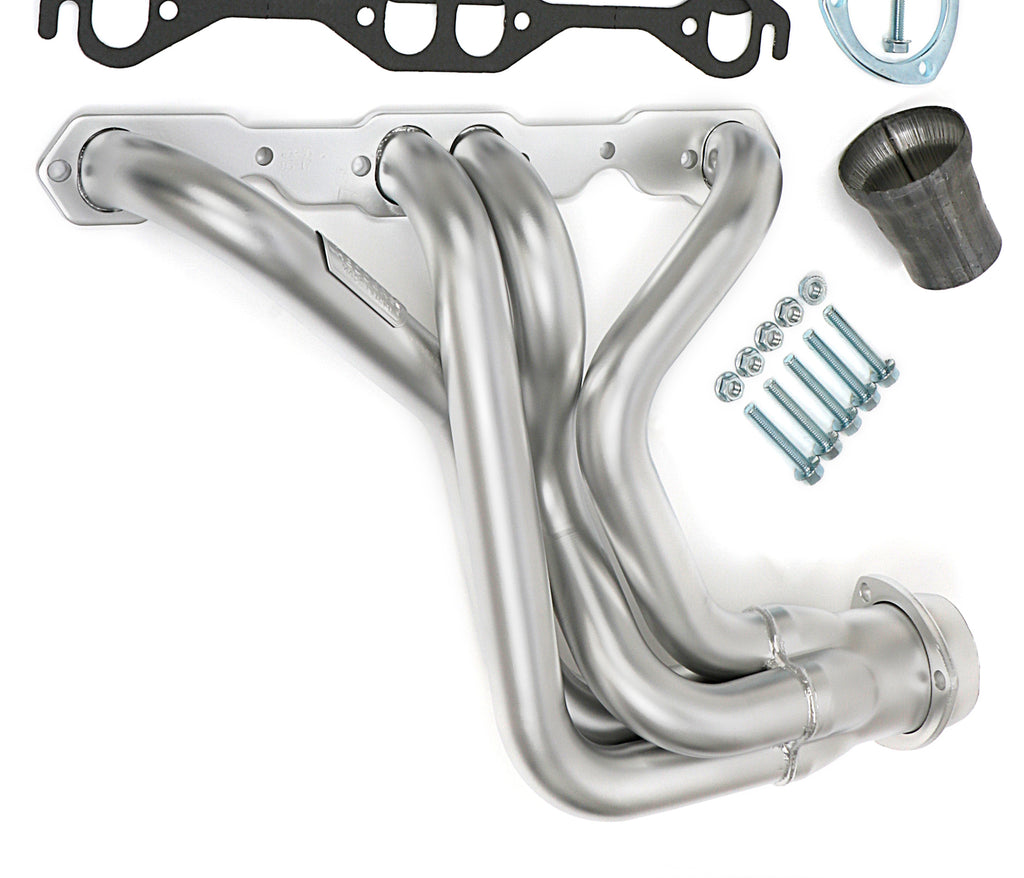 Hedman Hedders 69830 HD Silver Long-Tube Headers For 67-91 GM 4WD Trucks with 283-400 for Select Chevrolet Blazer, Chevrolet K10, Chevrolet K10 Pickup, Chevrolet K10 Suburban, Chevrolet K1500, Chevrolet K20, Chevrolet K20 Pickup, Chevrolet K20 Suburban,