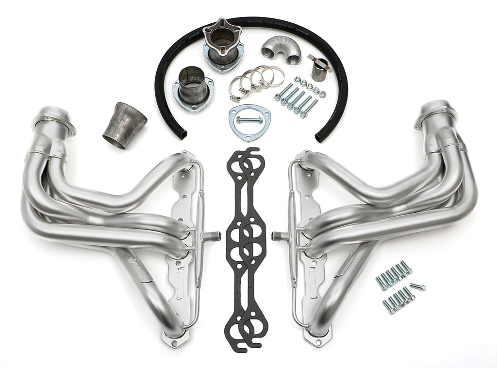 Hedman Hedders 69831 HD SILVER LONG-TUBE E.O. HEADERS For 67-91 GM 4WD SB TRUCKS With A.I.R. for Select Chevrolet Blazer, Chevrolet K10, Chevrolet K10 Pickup, Chevrolet K10 Suburban, Chevrolet K1500, Chevrolet K20, Chevrolet K20 Pickup, Chevrolet K20