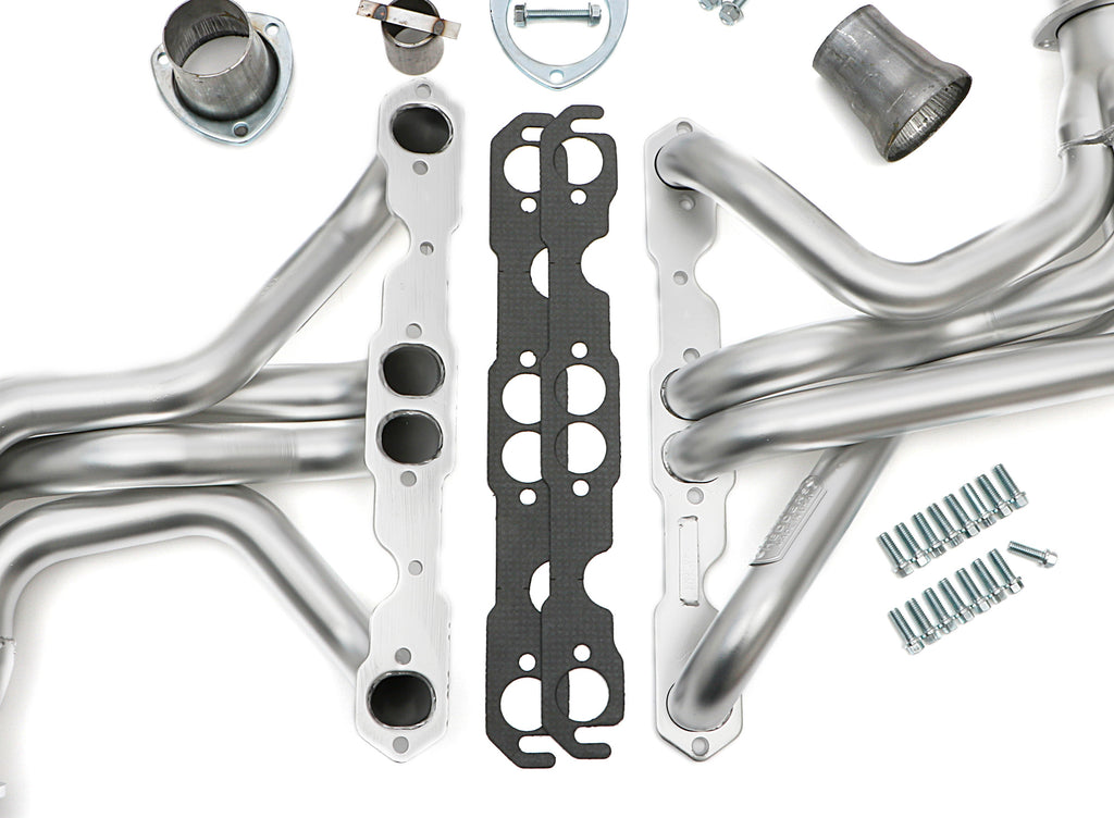 Hedman Hedders 69837 HD SILVER LONG-TUBE E.O. HEADERS For 67-91 GM 4WD SB TRUCKS Without A.I.R. for Select Chevrolet Blazer, Chevrolet K10, Chevrolet K10 Pickup, Chevrolet K10 Suburban, Chevrolet K1500, Chevrolet K20, Chevrolet K20 Pickup, Chevrolet K20