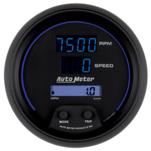 Load image into Gallery viewer, AutoMeter 6987 GAUGE, TACH/SPEEDO, 3 3/8", 260MPH/260KMH/10KRPM, PRGRAM, DIGITAL, BK W/ BLU LED