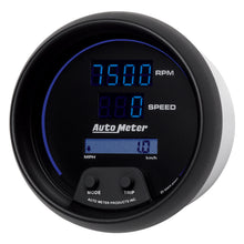 Load image into Gallery viewer, AutoMeter 6987 GAUGE, TACH/SPEEDO, 3 3/8", 260MPH/260KMH/10KRPM, PRGRAM, DIGITAL, BK W/ BLU LED