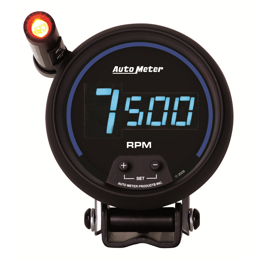 AutoMeter 6999 GAUGE, TACH, 3 3/4", 10K RPM, PEDESTAL W/ QUICK-LITE,  DIGITAL, BLK W/ BLUE LED