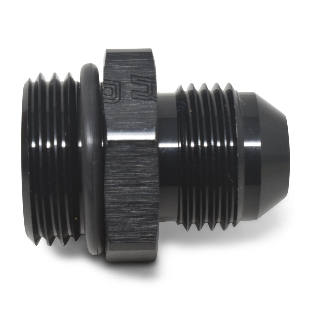 Fitting--8-Straight-To--6-Flare-Reducer;-Radius-An-Port-Adapters;-Anodize-Black