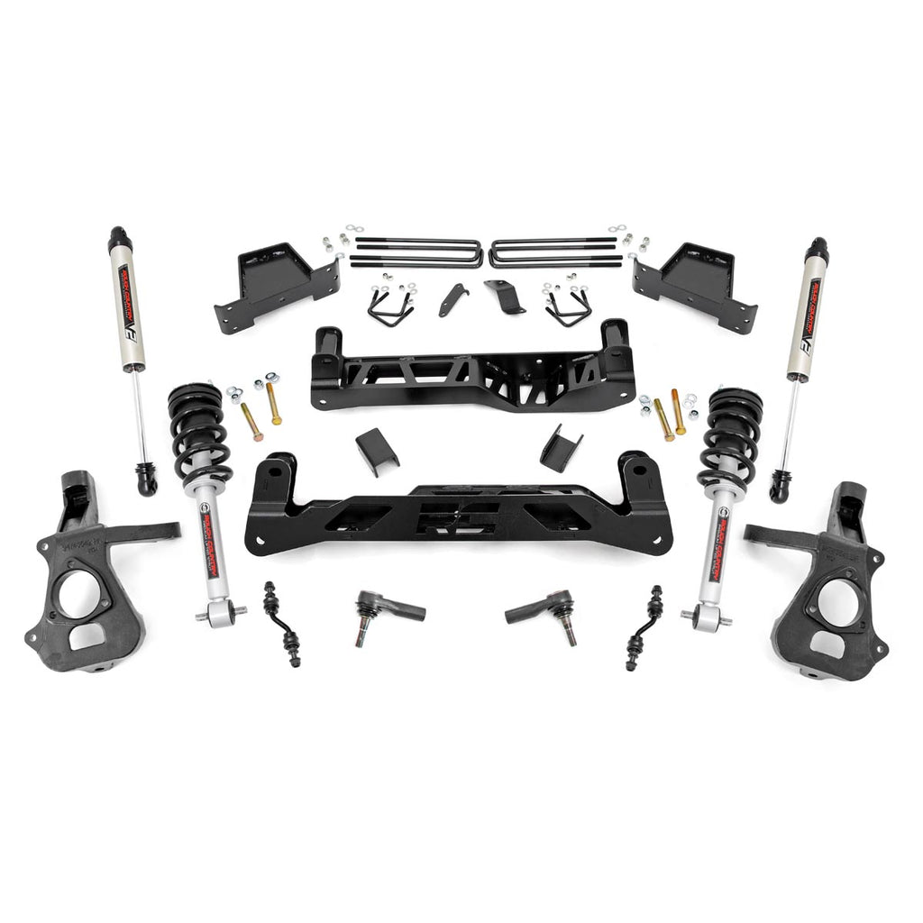 7-Inch-Suspension-Lift-Kit-Lifted-Struts--V2-14-18-SilveradoSierra-1500-2Wd-Caststeel-Rough-Country